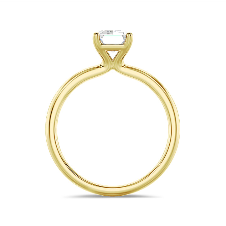 2.00克拉祖母綠切工黃金培育單鑽戒指