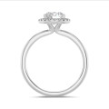 3.00克拉Halo光環圍鑲培育單鑽白金戒指