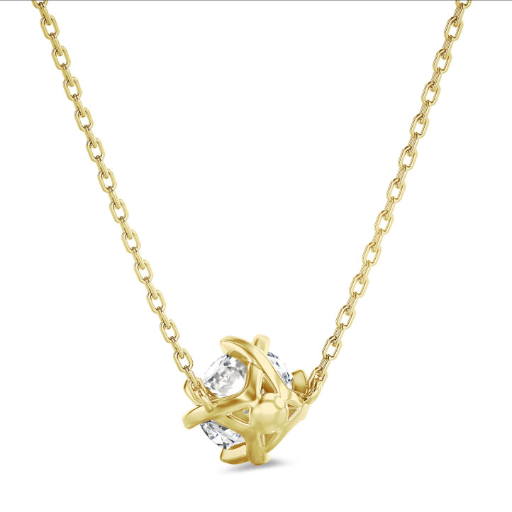 3.00克拉圓形培育鑽石黃金吊墜