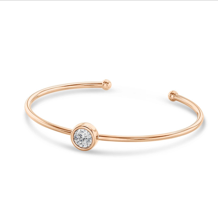 2.00克拉玫瑰金培育鑽石手鐲
