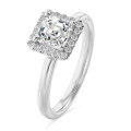 2.50克拉Halo光環阿斯切圍鑲培育單鑽白金戒指