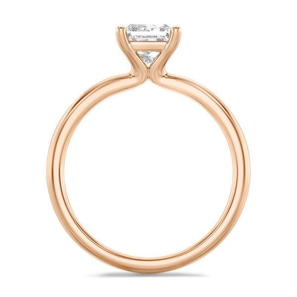 Anelli di fidanzamento - Anello solitario da 1,50 carati con diamante princess coltivato in laboratorio in oro rosso