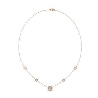 Collana satellite con diamante da 1,80 carati coltivato in laboratorio in oro rosso