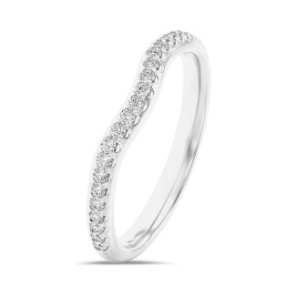 Anello eternity con diamante ricavato in laboratorio e curvato da 0,25 carati (semi-montatura) in oro bianco