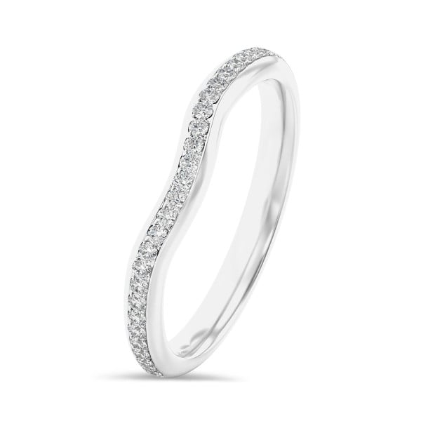 Anelli - Anello eternity con diamante ricavato in laboratorio e curvato da 0,23 carati (semi-montato) in oro bianco