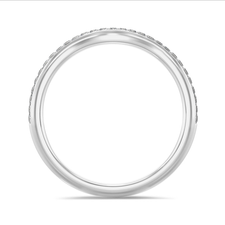 Anello eternity con diamante ricavato in laboratorio e curvato da 0,23 carati (semi-montato) in oro bianco