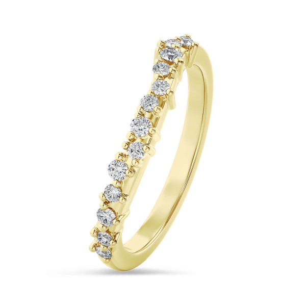 Anello con diamanti naturali e sintetici in oro giallo da 0,12 carati