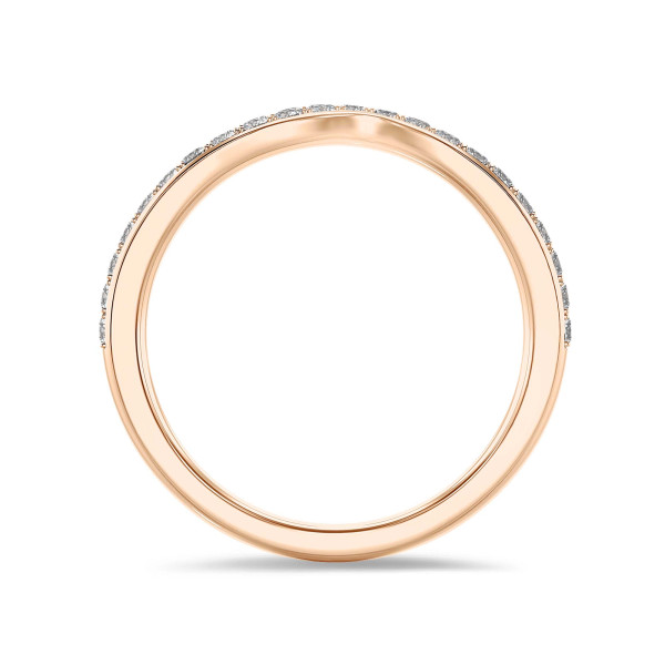 Anello eternity con diamante ricavato da laboratorio curvo da 0,20 carati (semi-montato) in oro rosso