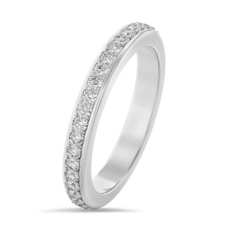 Anello eternity con diamante da 0,55 carati coltivato in laboratorio (con castone completo) in platino