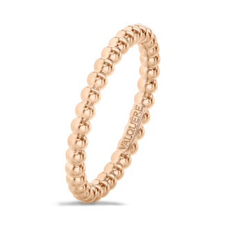 Anello impilabile con perline in oro rosso