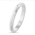 Fede nuziale con superficie bombata di 3,00 mm in platino