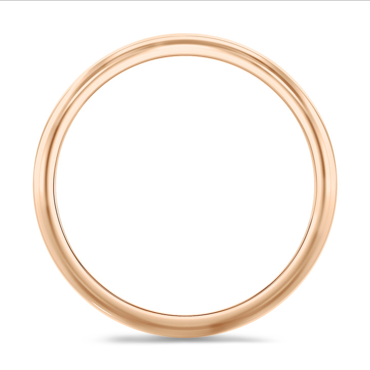 Fede nuziale con superficie bombata di 4,00 mm in oro rosso