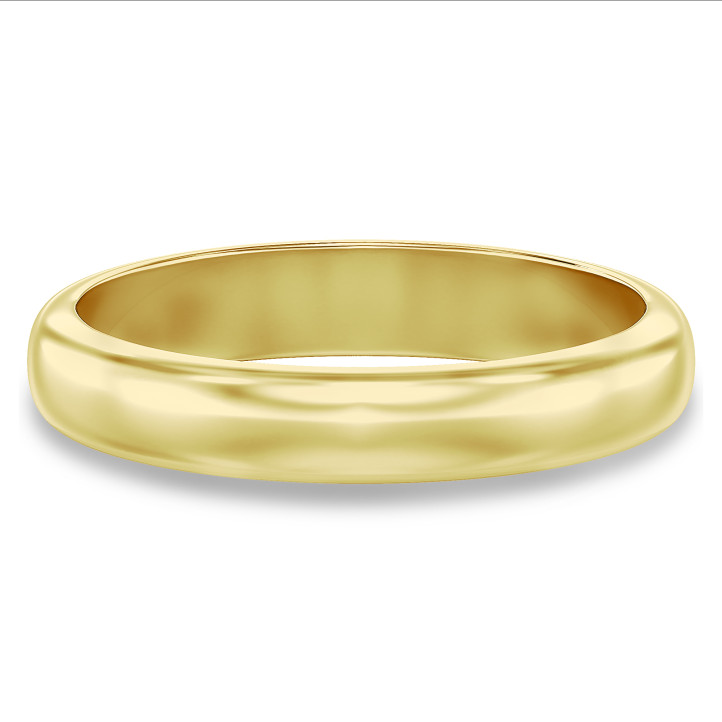 Fede nuziale con superficie bombata di 4,00 mm in oro giallo