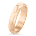 Fede nuziale con superficie bombata di 5,00 mm in oro rosso
