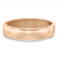 Fede nuziale con superficie leggermente bombata di 5,00 mm in oro rosso