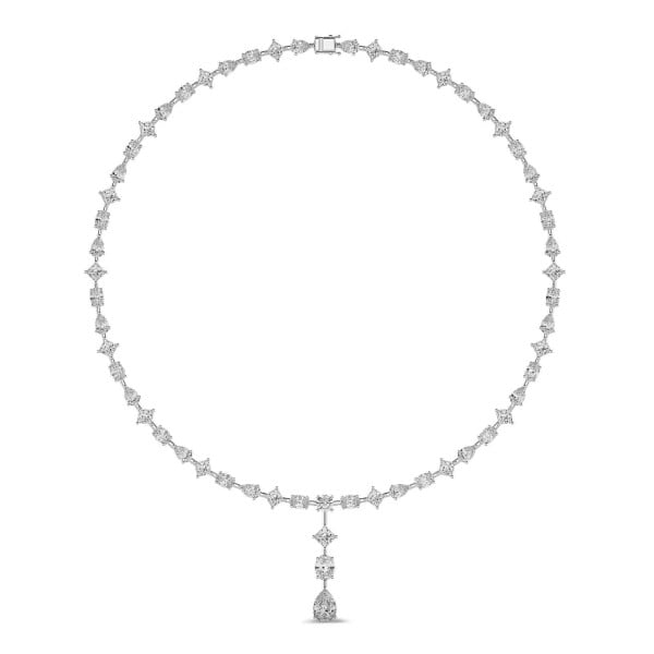 Nuovi arrivi - Collana con diamante da 24,70 carati coltivato in laboratorio in oro bianco con pendente staccabile