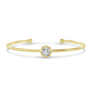 Bracciale rigido con diamante da 2,00 carati coltivato in laboratorio in oro giallo