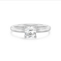 Anello solitario da 3,00 carati con diamante taglio asscher coltivato in laboratorio in oro bianco