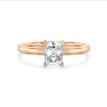 Anello solitario da 2,00 carati con diamante a taglio brillante coltivato in laboratorio in oro rosso