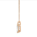 Pendente solitario da 5,00 carati in oro rosso con diamante taglio brillante coltivato in laboratorio
