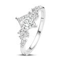 Anello solitario con diamante taglio princess da 1.00 carati in oro bianco