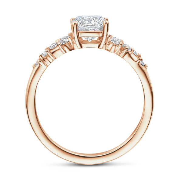 Anelli - Anello solitario con diamante taglio cuscino da 1.00 carati in oro rosso
