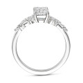 Anello solitario con diamante taglio smeraldo da 1.50 carati in oro bianco