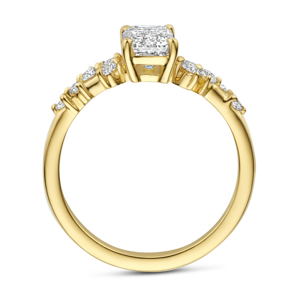 Anello solitario con diamante taglio smeraldo da 2.00 carati in oro rosso