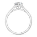 1.20カラットのソリティアリング、プラチナ製、ラウンドカットの人工ダイヤモンド