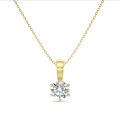 1.50カラットのソリティアペンダント、イエローゴールド、ラウンドカットの人工ダイヤモンド