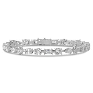 7.50カラットの人工ダイヤモンドのブレスレット（ホワイトゴールド製）