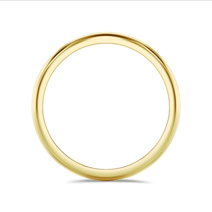 イエローゴールドのドーム型表面の厚さ2.00mmの結婚指輪