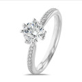 5.00カラットのソリティア、人工ダイヤモンドのリング（ホワイトゴールド製）、人工ダイヤモンド（フルセット）