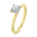 1.00カラットのソリティアリング、人工ダイヤモンド、イエローゴールド