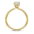 1.20カラットのソリティアリング、人工培養真珠のマーキスシェイプダイヤモンド、イエローゴールド