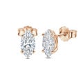 3.00カラットのソリティア、人工ダイヤモンド、レッドゴールドのピアス