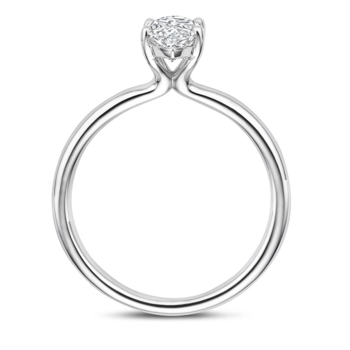 5.00カラットのソリティアリング、人工栽培のホワイトゴールド製ペアダイヤモンド