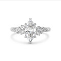 1.20 carat solitaire cluster ring in white gold with marquise diamond