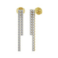 3.90캐럿 실험실 재배 다이아몬드가 세팅된 스트레이트 귀걸이 (황금색 금)
