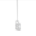 3.00캐럿 솔리테어 실험실 재배 프린세스 컷 다이아몬드 펜던트 (화이트 골드)