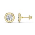2.00캐럿 실험실 재배 다이아몬드 위성 귀걸이 (황금색 금)