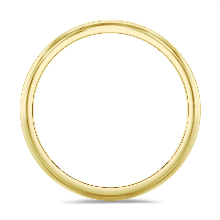 3.00mm 돔형 표면의 노란 금 결혼 반지