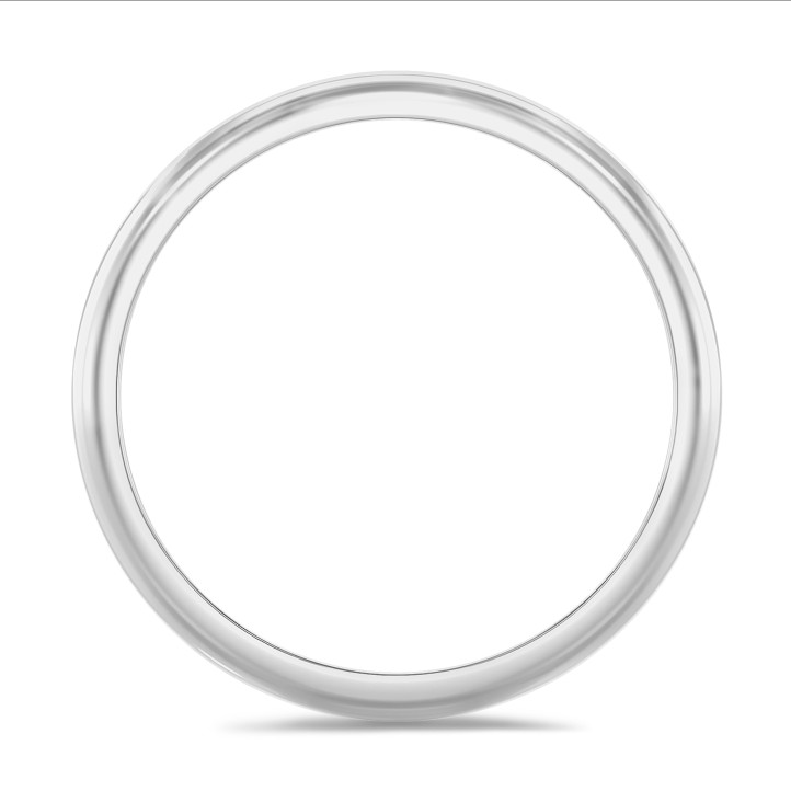 플래티넘 소재의 3.00mm 돔형 표면 웨딩 링