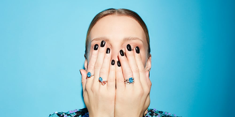 Blue diamond rings 