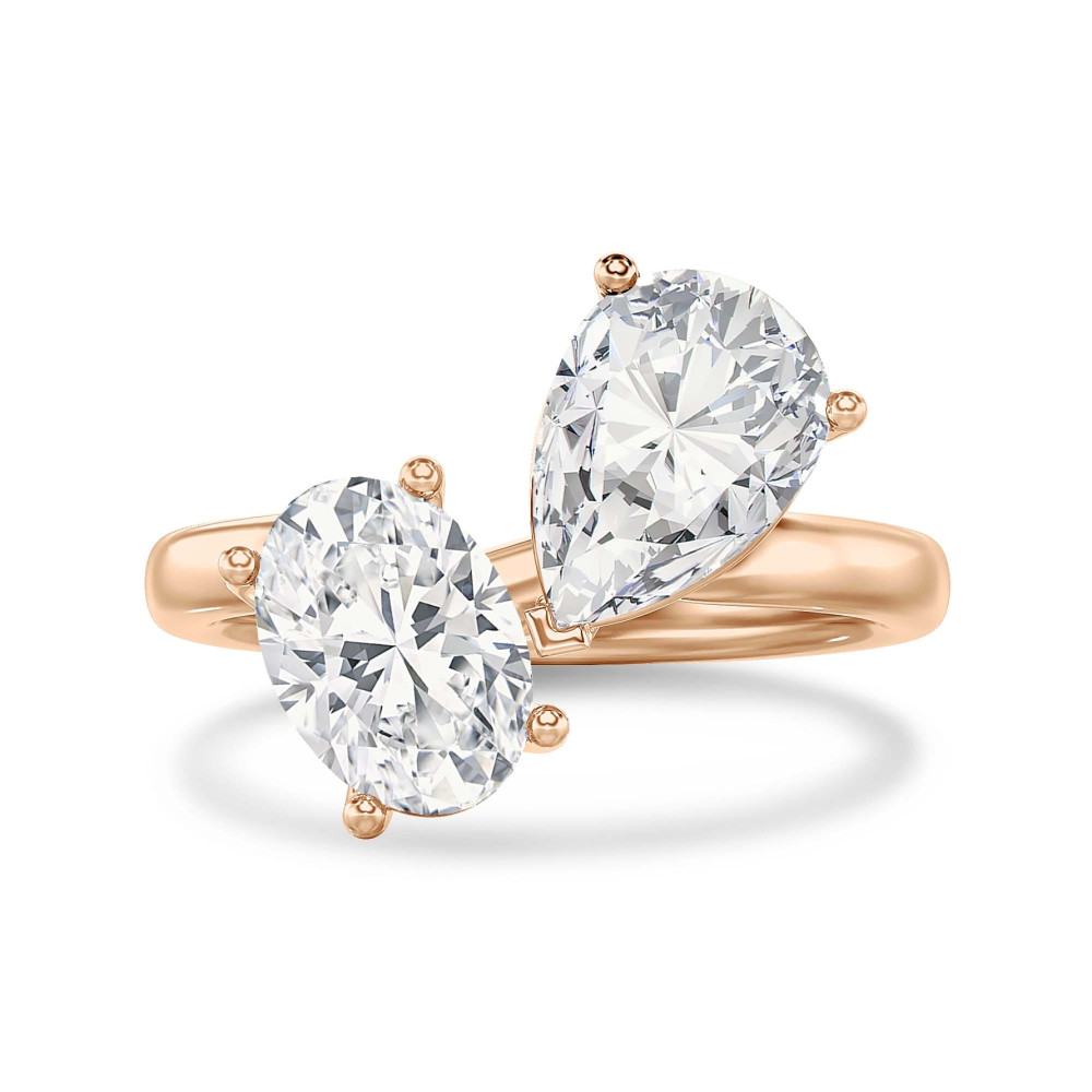 Red gold diamond ring