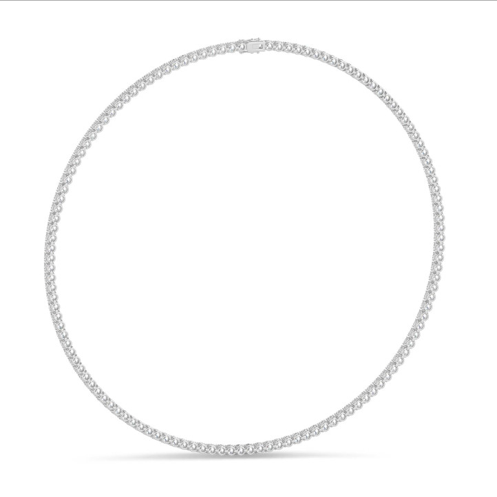 14.60 karaat rivière halsketting in wit goud met lab grown diamanten