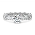 1.50 karaat solitaire ring in wit goud met ronde lab grown diamanten