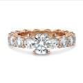 1.50 karaat solitaire ring in rood goud met ronde lab grown diamanten