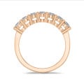 Ring half gezet met 0.70 karaat lab grown diamanten in rood goud
