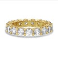 3.40 karaat alliance in geel goud met ronde lab grown diamanten